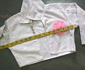 Girls White Lace Short Jacket ☁️