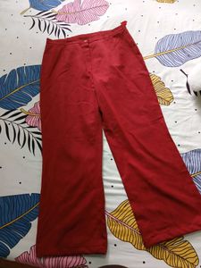 Chic Red Wide-Leg Pants