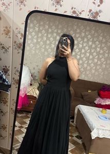 Elegant Black Halter Neck Maxi Dress❤️🎀🦋