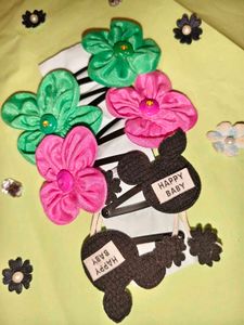 Cute Flower &amp; Mickey Hair Clips Set