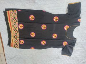 Black Kurta with Mirror Work