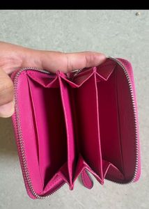 COACH Pink Quilted Zip Around Wallet
