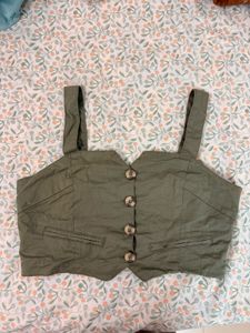 Olive Green Buttoned Top