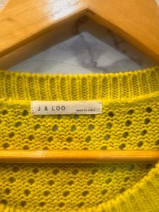 Bright Yellow green Knit Sweater