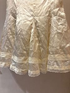 Elegant Cream Lace Trim Skirt