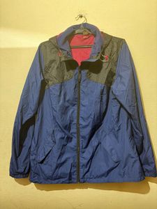 Blue & Black Hooded Windbreaker Jacket