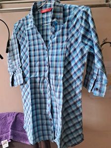Pre-loved, Juliet, Sky Blue Checked Shirt