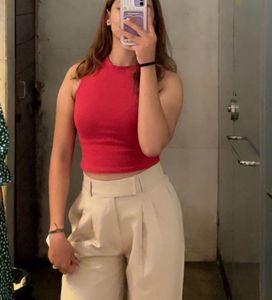 Elegant Cream Wide-Leg Trousers