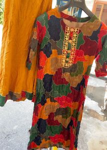 Printed Patchwork Kurta Set