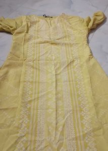 Yellow Printed Kurta