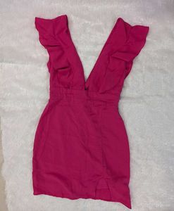 Pink Ruffle Mini Dress