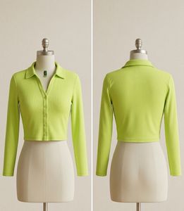Lime Green Cropped Collared top