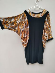 Printed Party Bodycon Dress with Balloon Sleeves