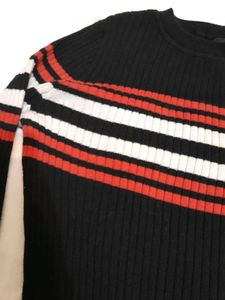 H&amp;M Black Striped Ribbed Knit Dress