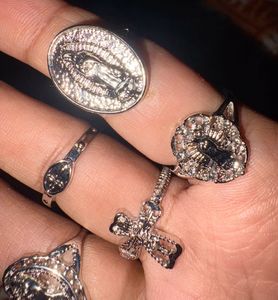 Set of 5 Gothic Cross Rings