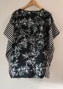 Black N White Kaftan Top