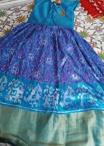 Beautiful Blue Long frock with dupatta 😍  for gir