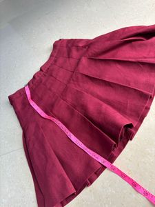 💥Maroon Pleated Mini Skirt