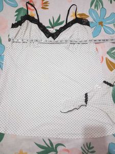 Polka Dot Cami Dress with frill panty