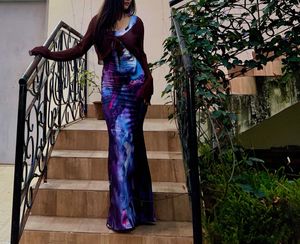 Stunning Marble Print Maxi Dress