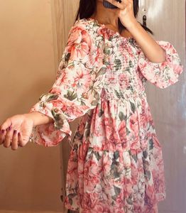 Korean Floral Mini Dress