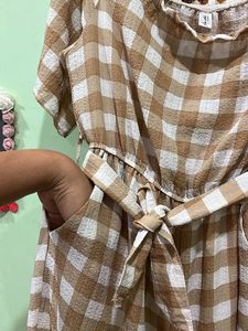 Checkered Off-Shoulder Jumpsuit