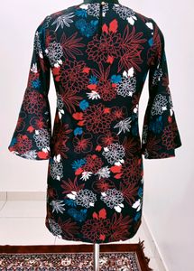Floral Print Bell Sleeve Mini Dress