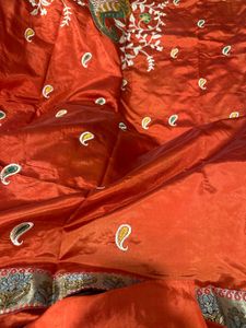 Elegant Orange Banarsi Silk Saree