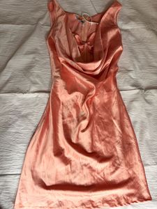 Satin Cowl Neck Mini Dress
