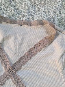 Lace Trim Cropped Top