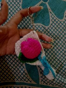 Handmade Crochet Flower Keychain