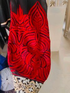 Elegant Black &amp; Red Kurta n dupatta