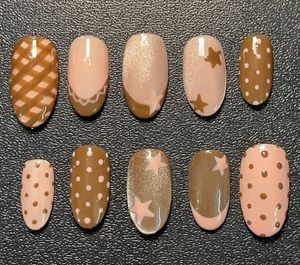 Autumn Polka dot nails