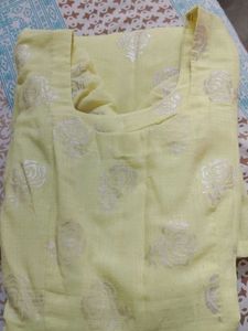 Elegant Yellow Printed Kurta