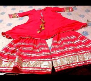 Vibrant Pink Kurta Set with Sharara Pants