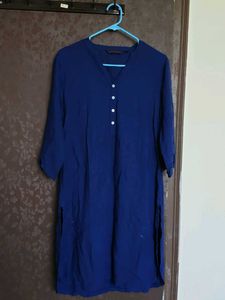 Royal Blue V-Neck Kurta