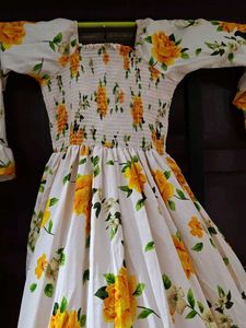 White Floral Print Maxi Dress