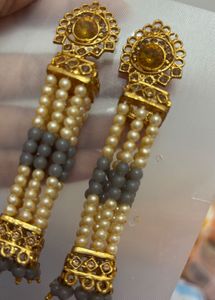 Elegant Pearl & Stone Dangle Earrings