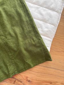 Elegant green linen dress