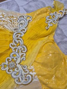 Elegant Yellow Embellished Gown