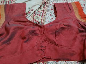 Red Silk Blouse