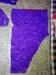 purple silk salwar kameez set with dupatta