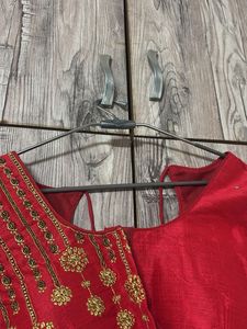 Stunning Red Embroidered Blouse
