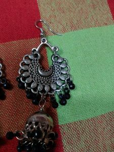 Oxidised Jhumka Earrings