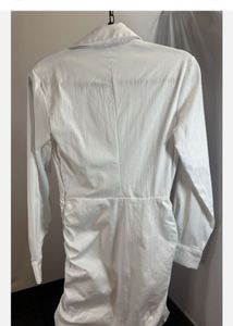 Zara White Ruched Mini Dress