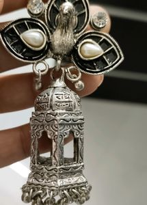 Oxidised Silver Jhumka