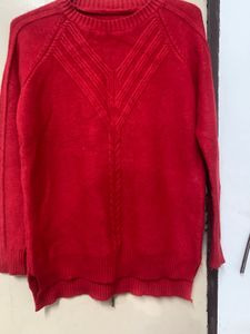 Cozy Red Knit Sweater