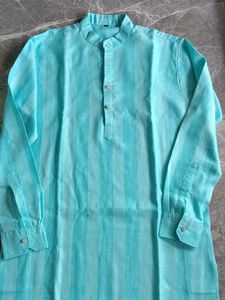 Men's Teal Striped Kurta