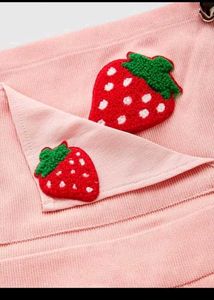 Cute Strawberry Courdoy Playsuit