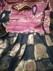 Pure Organza Frock With Benarasee Dupatta